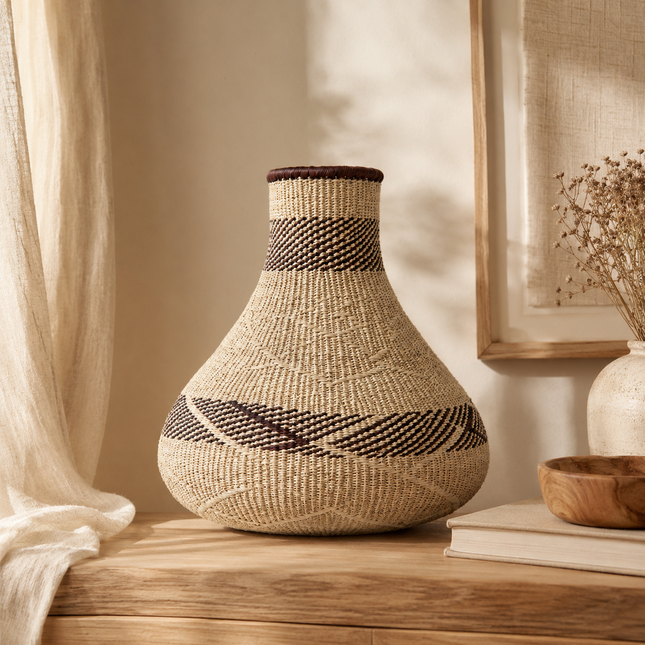 Canasto Pot Tonga de Fibras Naturales Hecho a Mano en Zimbabue · Fibras naturales · Zimbabue · Kalathia