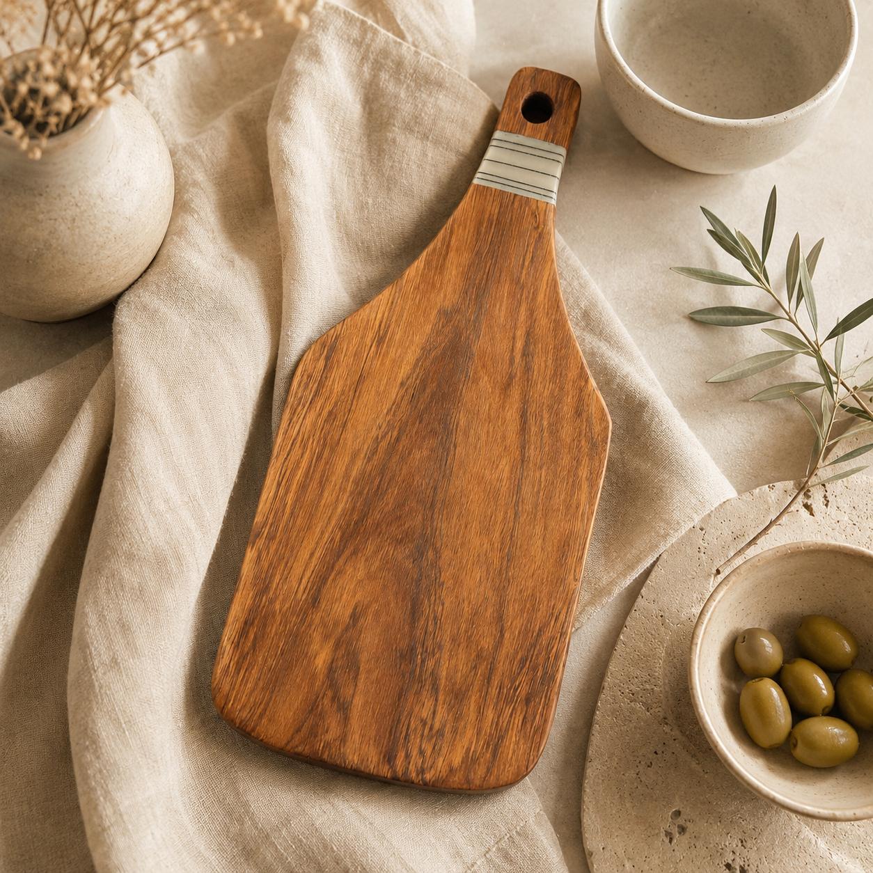Tabla de Madera de Olivo Hecha a Mano en Kenia · Madera de Olivo · Kenia · Kalathia